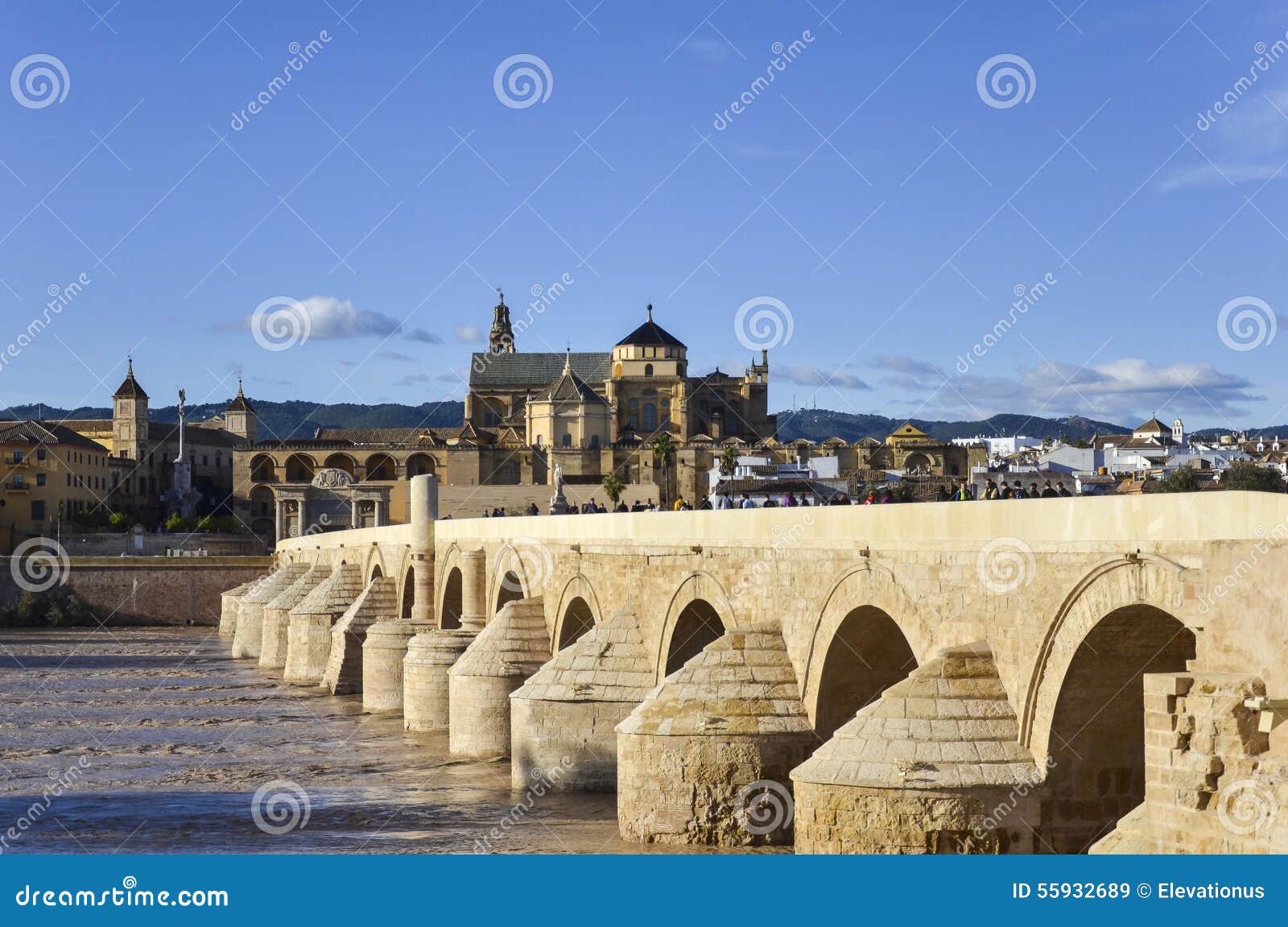 roman bridge and mezquita catedral de cÃÂ³rdoba, andalucia, spain
